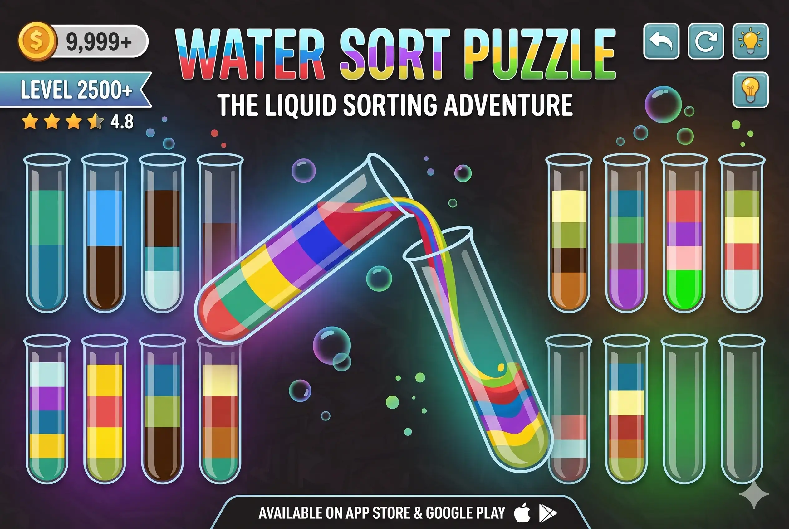 Water Sort Puzzle, liquid sorting – Unity project