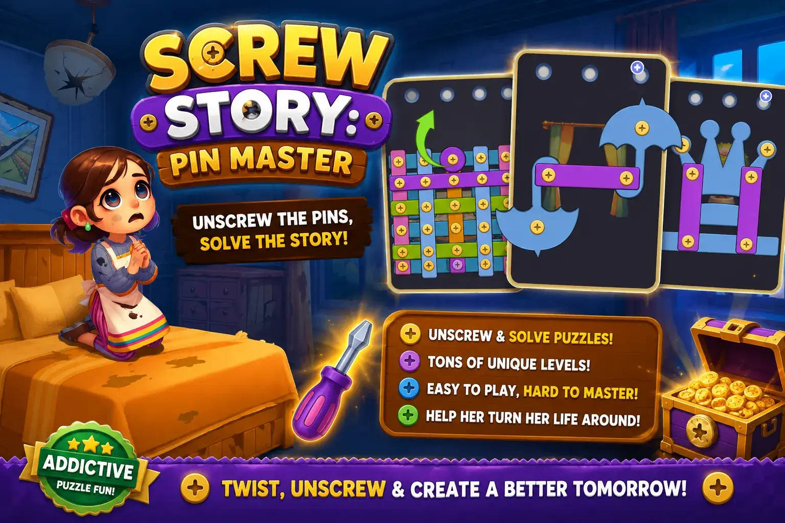 Screw Story: Pin Master | Unity Game