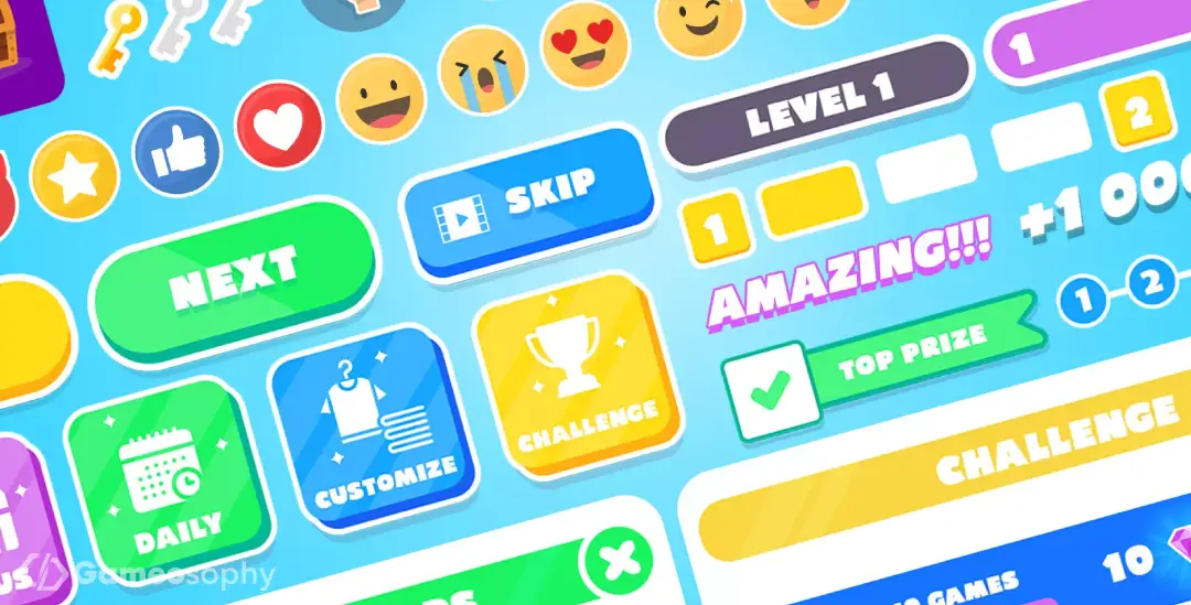 Mobile Hyper Casual GUI Pack