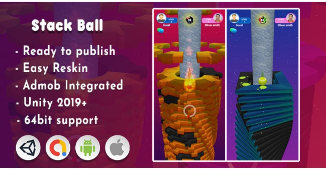 Stack Ball Fall Helix Tower – Unity Project